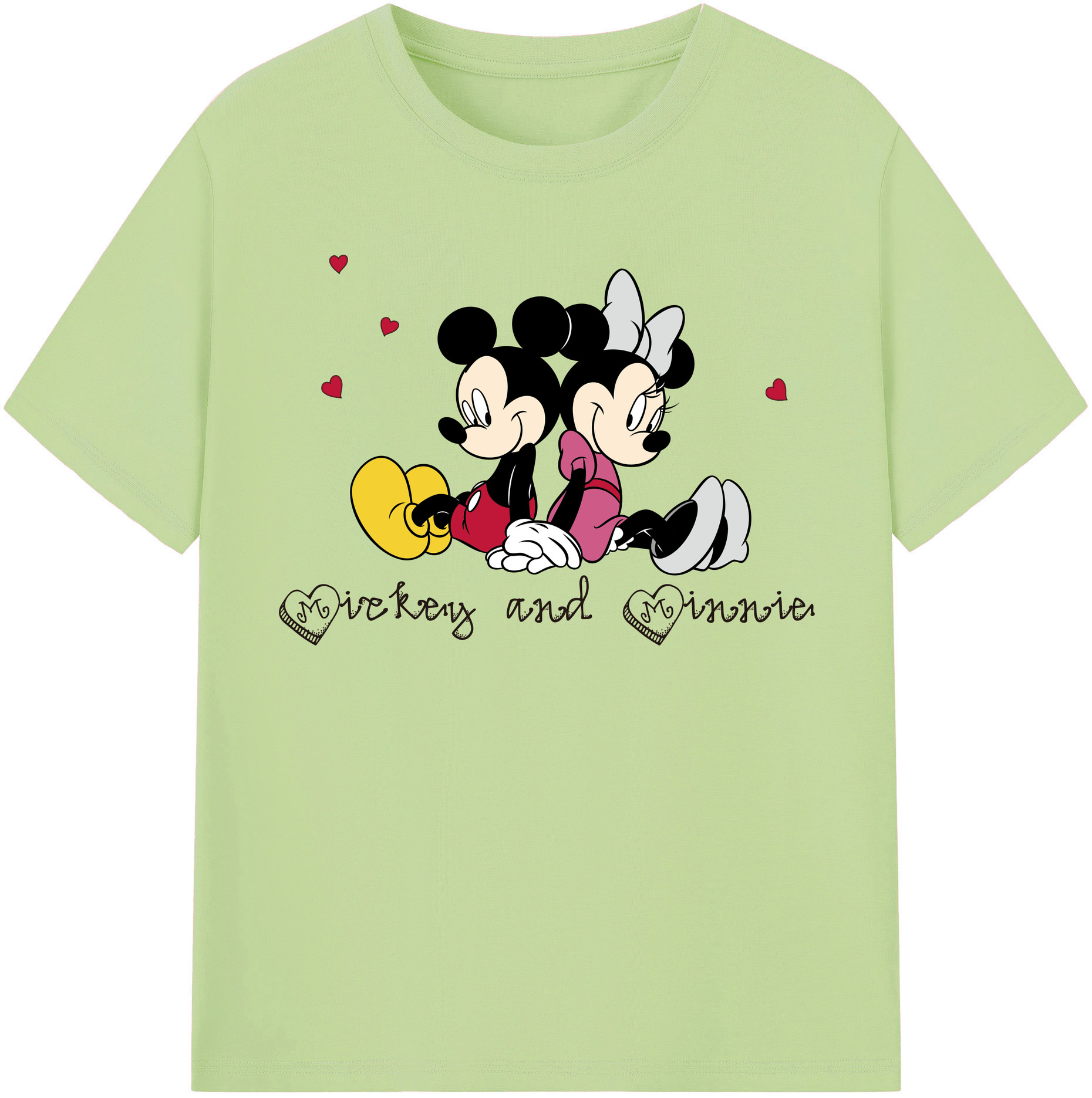 （画像用） ミッキーマウス Mickey Mouse 綿100％半袖Tシャツ（フロントプリント）